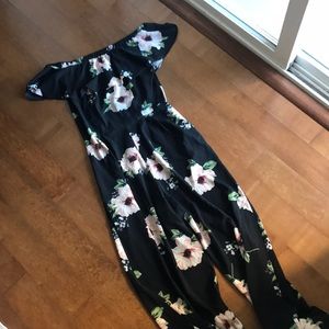 Floral frill jumpsuit